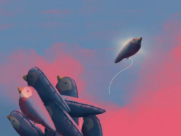 Andare via – illustration by Benedetta C. Vialli for Corriere della Sera